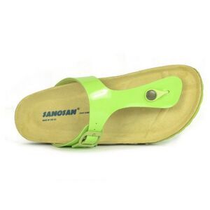 Sanosan Womens/Ladies Geneve Lacquered Leather Sandals / Green/Brown